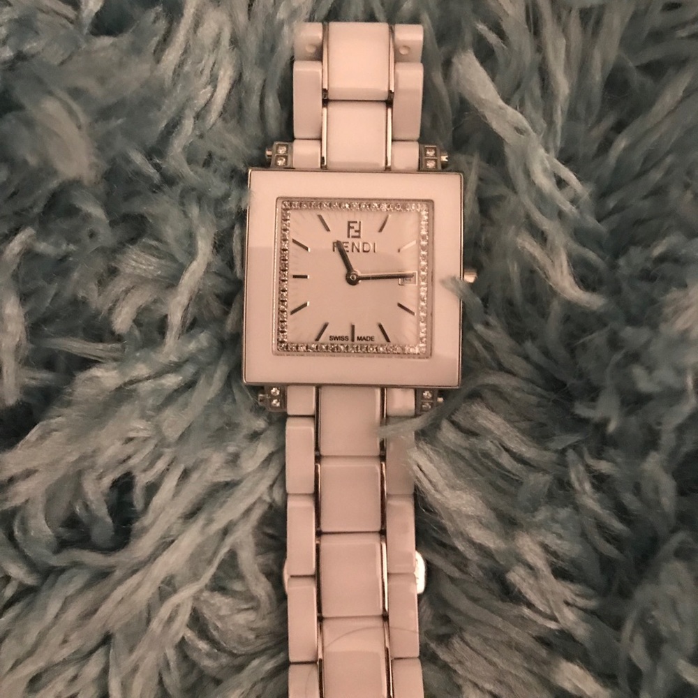 Fendi Ceramic Women’s Watch with Diamond Detail